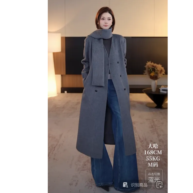 【DENGDAHA】时尚气质简约外套25年当季新款羊大衣58141