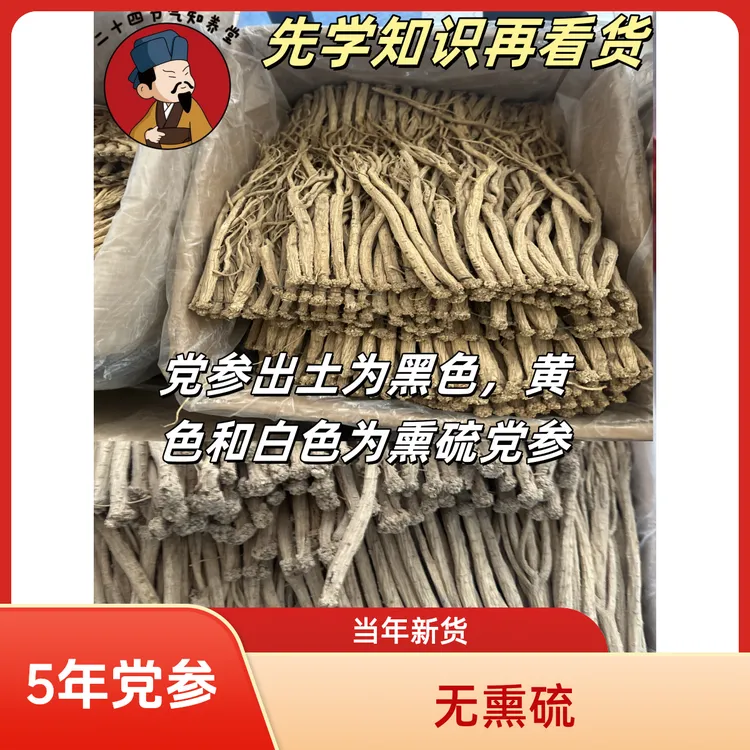 党参整根切片都有无熏硫正品甘肃岷县党参手选精品