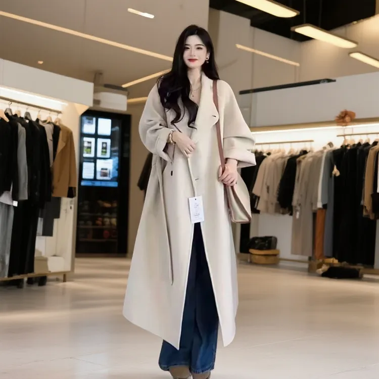 【人生大衣】新款毛呢大衣外套赫本风羊绒大衣秋冬长款外穿女气质