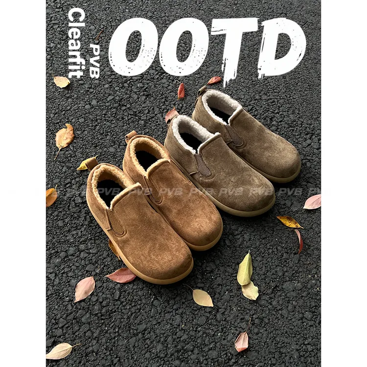 PVB*25FW“水豚系列”加绒慵懒一脚蹬勃肯鞋 保暖懒人老钱风穆勒鞋