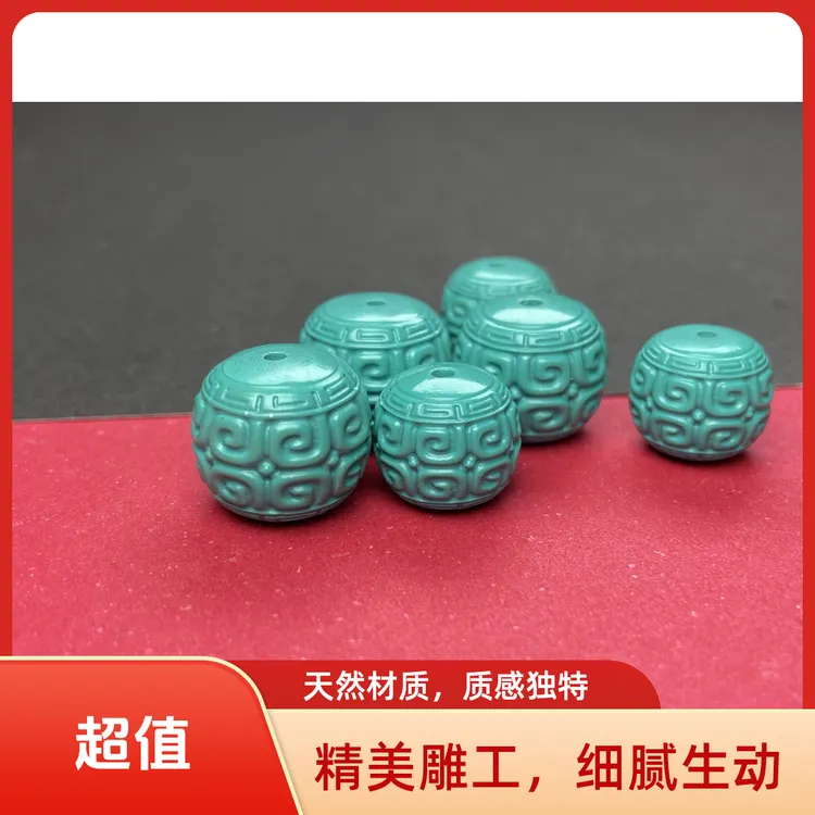a102文玩配饰雕刻精工回文配珠手工立体配串配手持单颗猴头手串