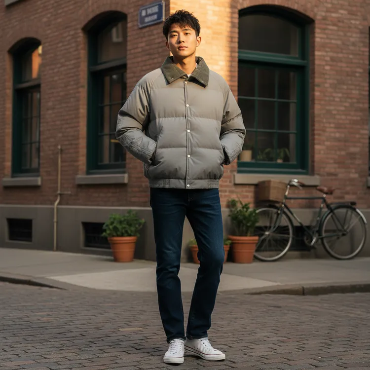 YB男士立领秋冬季棉衣加厚美式新款潮牌棉服男女同款轻薄保暖