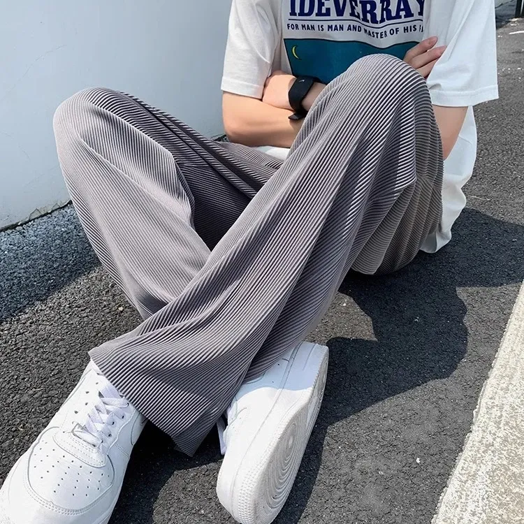 【冰丝阔腿裤】仓石一树男装夏季薄款垂坠感直筒休闲裤宽松百搭长裤