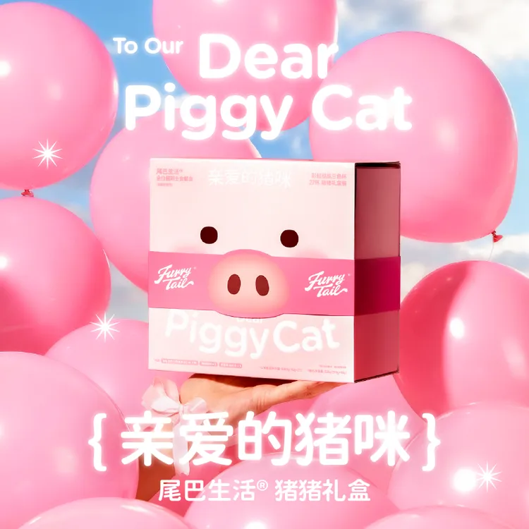 【猪猪礼盒】小猫主食餐盒彩虹挞挞三色杯营养湿粮猪猪猫碗猫猫罐头