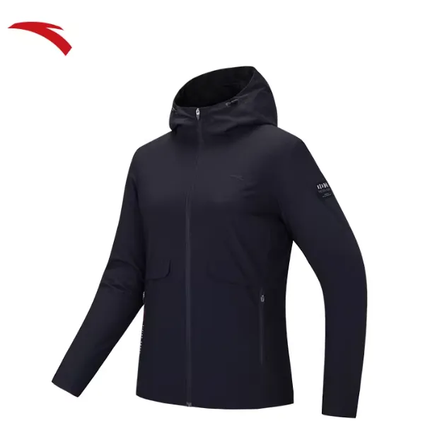 安踏防泼水外套女款梭织夹克跑步训练风衣运动上衣流光风