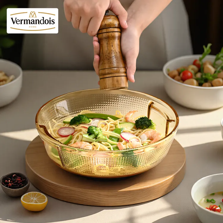 Vermandois高硼硅玻璃烤盘烤箱微波炉加热专用家用长方形蒸鱼盘