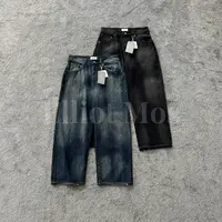 Elliot Mos 泼墨点缀~Washed Jeans 手工水洗做旧直筒牛仔裤-1283