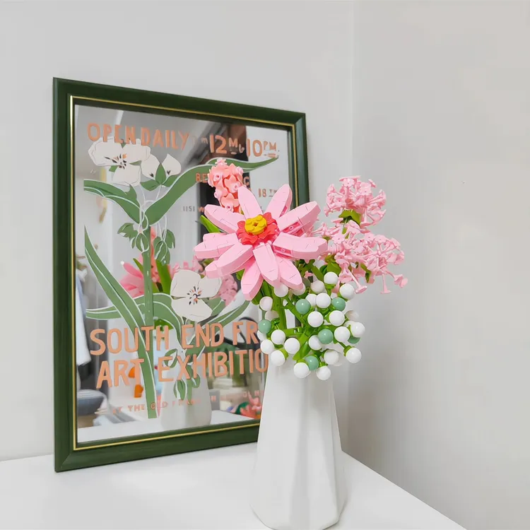 创意拼装积木花束情人节520送女生生日节日礼