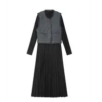 片断2025年冬季新款连衣裙马甲套装P4B340078G00