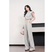 春季新款运动高腰女裤时尚休闲百搭显瘦直筒长裤2516#