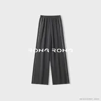 溶溶【格雷高知】RONGRONG 慵懒风织带侧边拼修饰腿型休闲裤js679