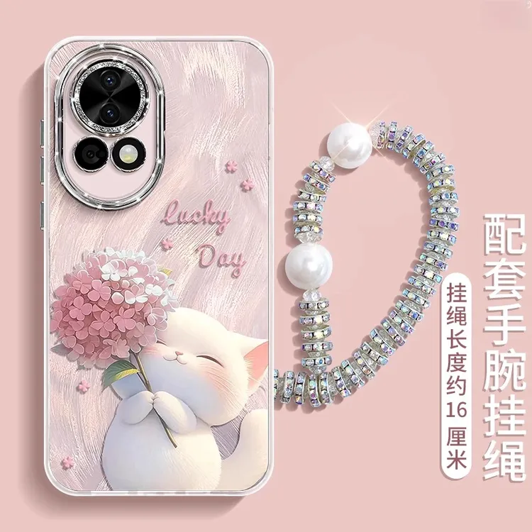 绣球猫猫适用华为nova13pro手机壳女新款12防摔11带镜头膜10p外壳