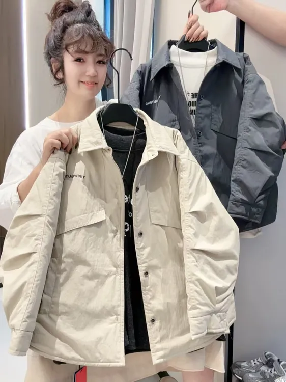 儿童加厚棉衣外套2025秋冬新款韩版中大童时尚翻领上衣休闲夹克衫