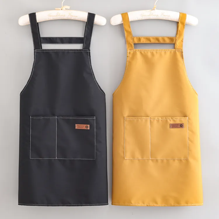 爆款围腰防泼水耐穿成人围裙厨房做饭餐饮罩衣可定制logo工作服女