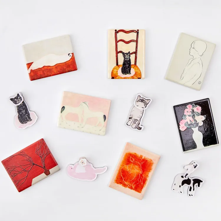 一条《因为常玉》展览限定文创冰箱贴可旋转亚克力陶瓷伴手礼