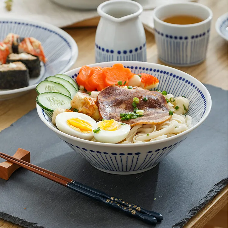 日本进口碗盘苍十草面碗陶瓷拉面碗大碗汤碗家用日式餐具汤碗