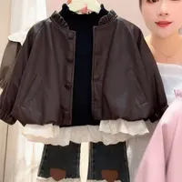 2025秋季新款女童外套洋气儿童森系皮衣外套宝宝秋冬装时髦上衣潮