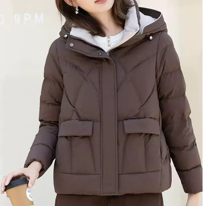 6332黛莉公主（正品）轻薄短款带帽正品休闲白鸭绒羽绒服