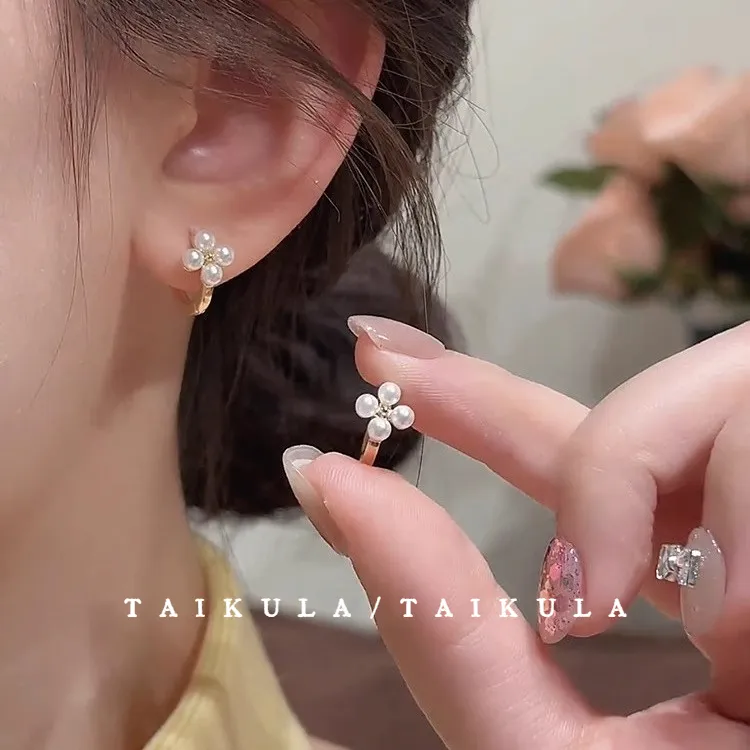 合金仿珍珠耳饰 小香风珠珠耳环2026新款爆款高级感轻奢百搭耳圈