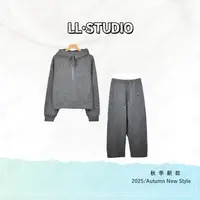 妙兮·LL秋季新款时尚休闲宽松百搭连帽上衣+长裤套装*20252703