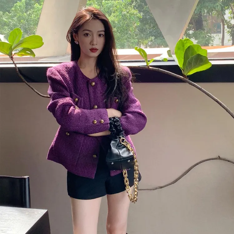 贵气千金小香风外套女秋冬别致独特超好看高级感气质短款开衫上衣