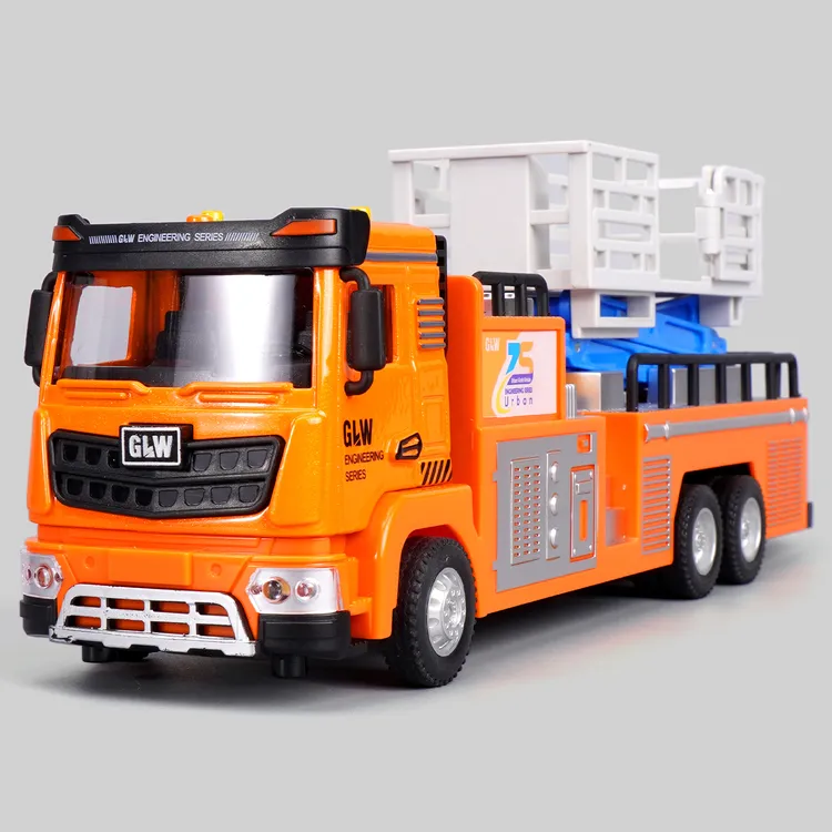 钢力威大号加长合金惯性登高车仿真声光救援升降工程车路灯维修车