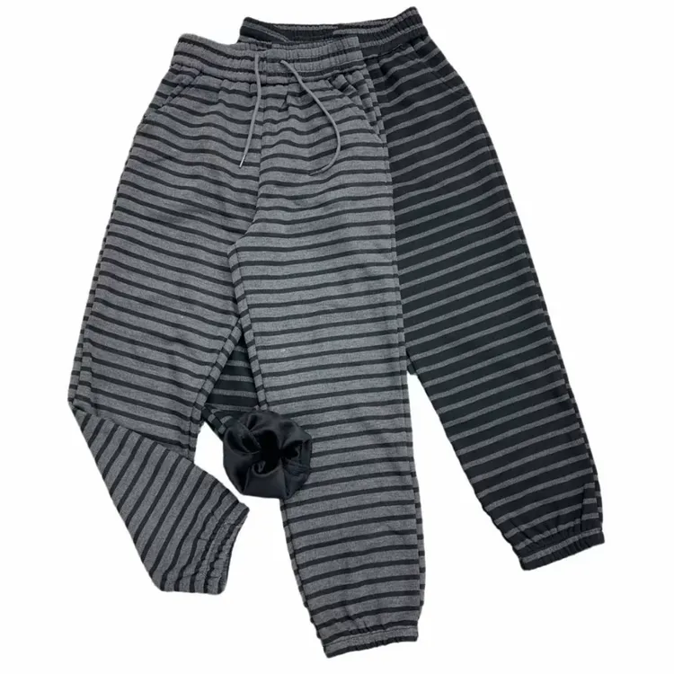 1815（裤长88厘米）条纹冬季高腰加厚秋季厚款弹力哈伦裤时尚休闲裤