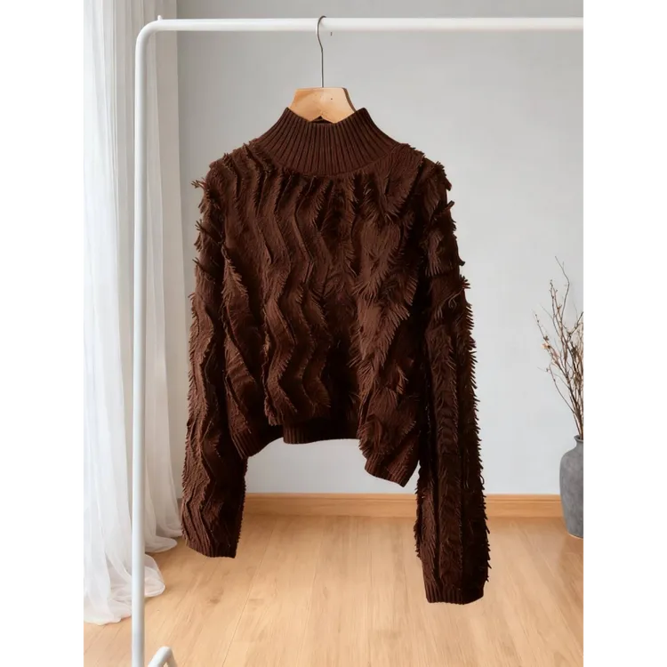 简直好美不要太好看！慵懒流苏毛衣百搭显瘦长袖针织衫秋冬上衣女