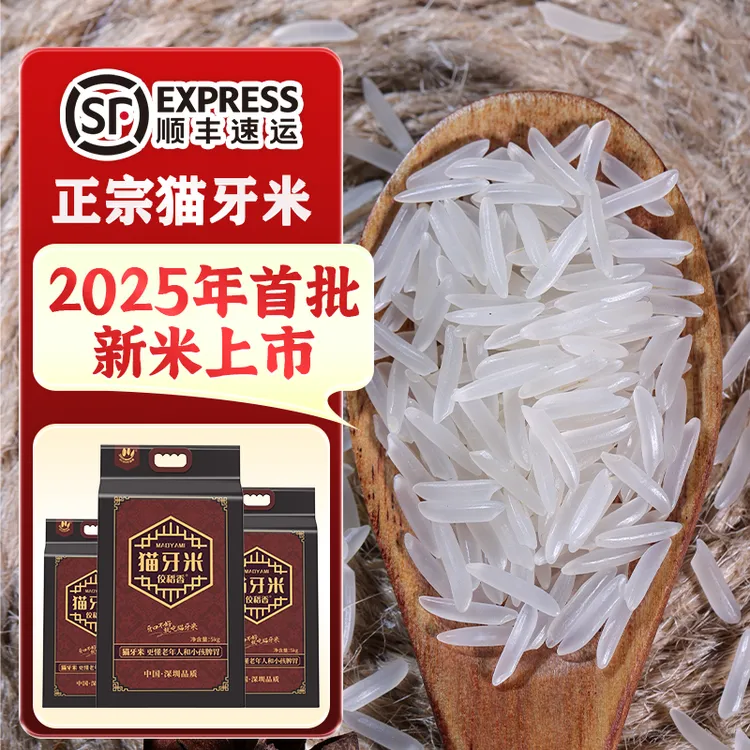 大米2025年新米正宗猫牙长粒香丝苗米煲仔饭专用官方旗舰店10斤