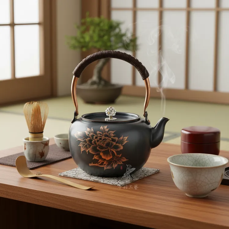 【千羽铜壶】1300ML雕刻煮茶壶煮水壶烧水壶手工精品茶具茶器