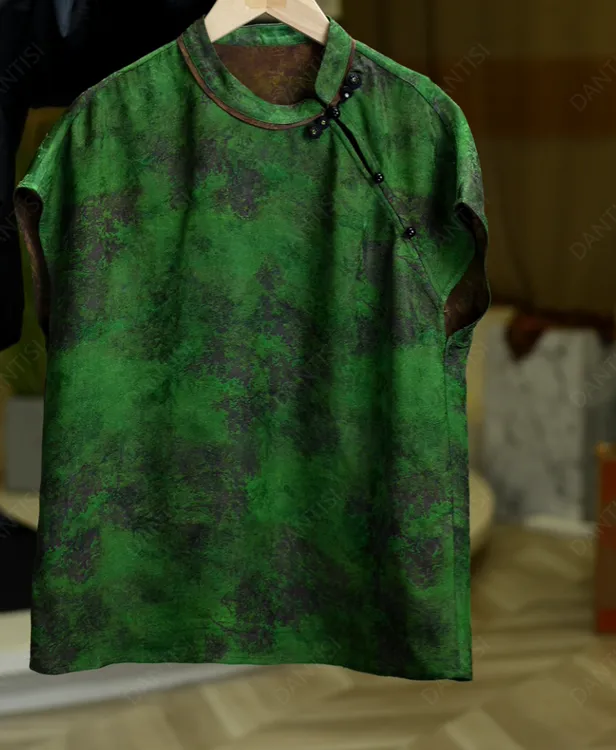 念归期<<非遗美学>>2369新中式国风印花时尚百搭上衣