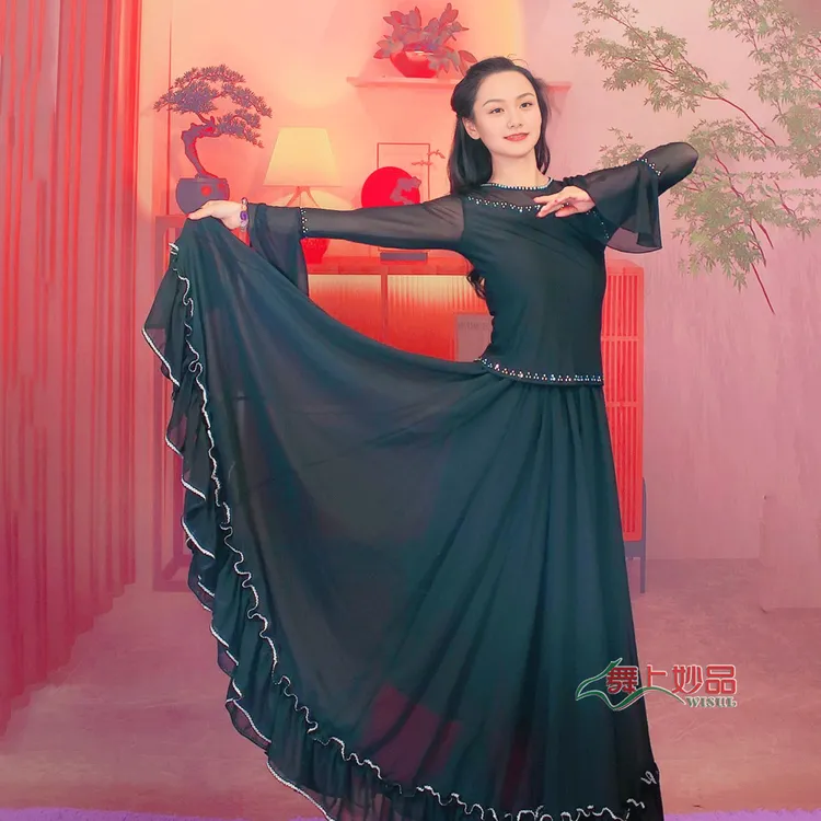 舞上妙品新疆传统舞蹈大摆裙表演服比赛菲菲边A36