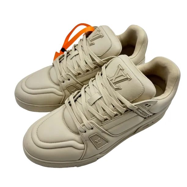 LV/8码42码/米色拼接trainer板鞋/98新/vv688/时尚潮流潮鞋