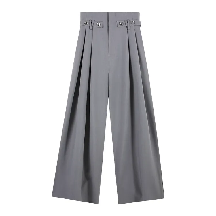 「京京」2024秋季设计感高腰休闲阔腿西装裤 HBZC622093 nnassa