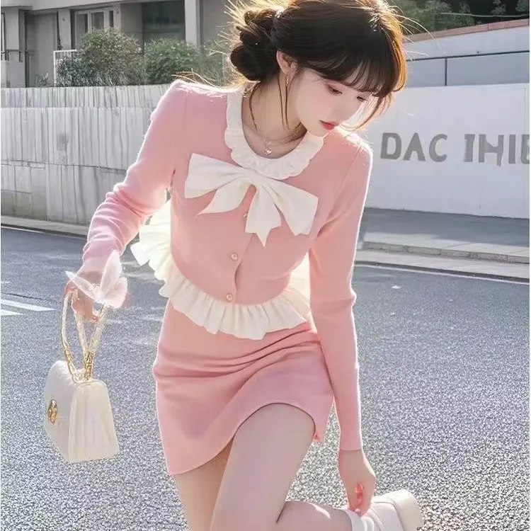 2025春季富家千金高级感气质百搭经典超好看粉色上衣半身裙套装女