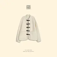 OYBN欧阳贝妮【千山赴雪】微胖大码国风气质撞色盘扣外套5902