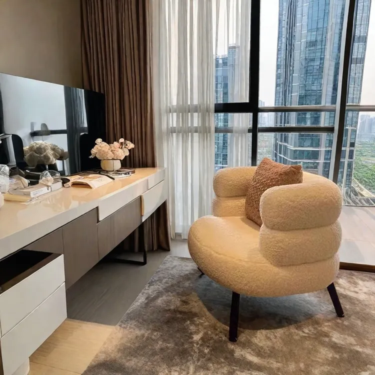 网红卧室梳妆凳奶油风化妆椅高级感懒人沙发客厅椅子飘窗懒人沙发