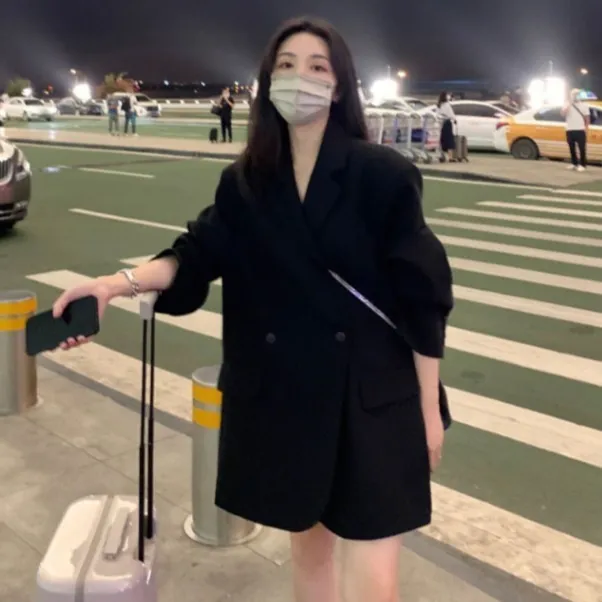 2025春秋设计感宽松西装外套休闲小西装外套女学院休闲西装女外套