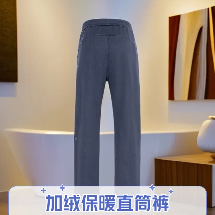 Scba灯芯绒系列冬季新款加绒直筒裤子男士休闲卫裤垂感阔腿长裤