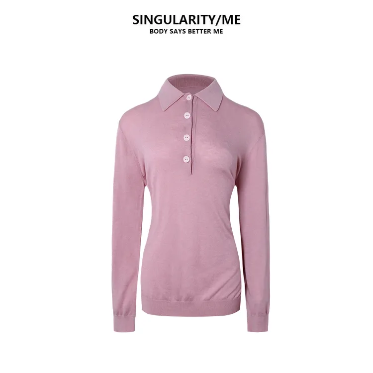 Singularity Me 9A 3098 慵懒风混纺套头polo衫针织衫打底衫上衣
