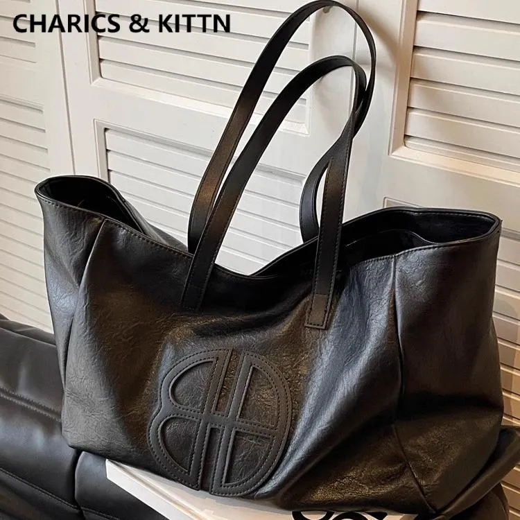 CHARICS&KITTN大容量包包女2025秋新款高级感轻奢真皮通勤托特包