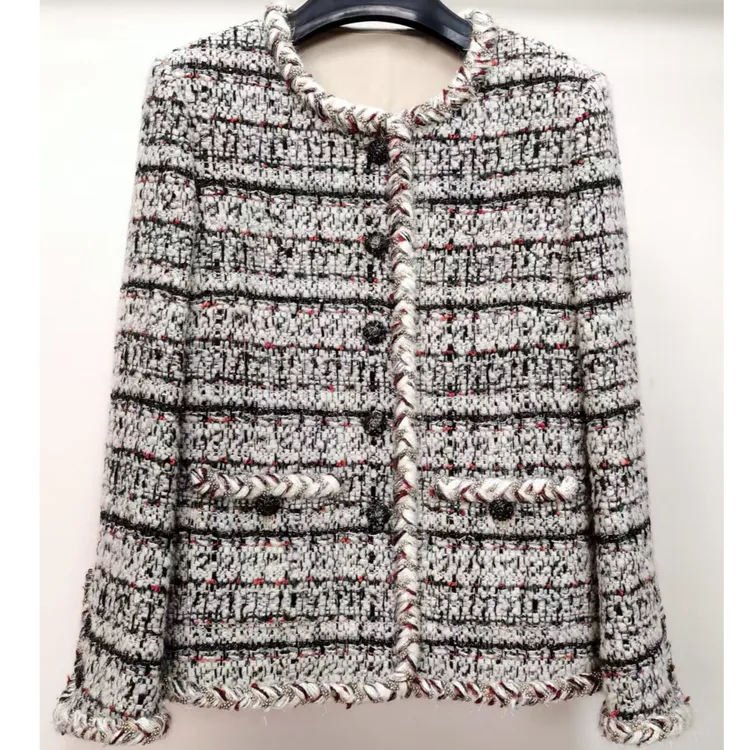 【尼卡】法式轻奢高端手工编织小香风设计师款显瘦百搭女外搭上衣