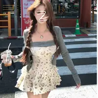 橙子收腰吊带裙短裤套装141