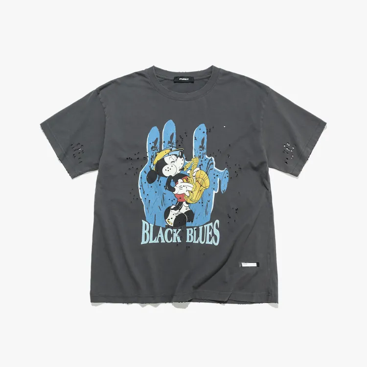 【DoubleCheck】Purey·WR Blue Note Micky 萨斯风蓝调米奇虫洞T恤