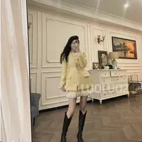 【现货】LUOLUOZ【巴黎之花】秋冬花边上衣外套＋半身裙两件套JF475
