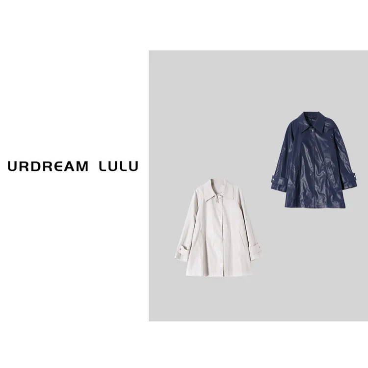 [都市游记] 棉翻领休闲立体短款风衣女秋通勤时尚防风外套-P6092