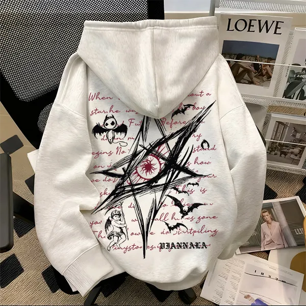 重磅500克纯棉连帽卫衣舒适时尚休闲上衣ins嘻哈创意艺术感欧美风