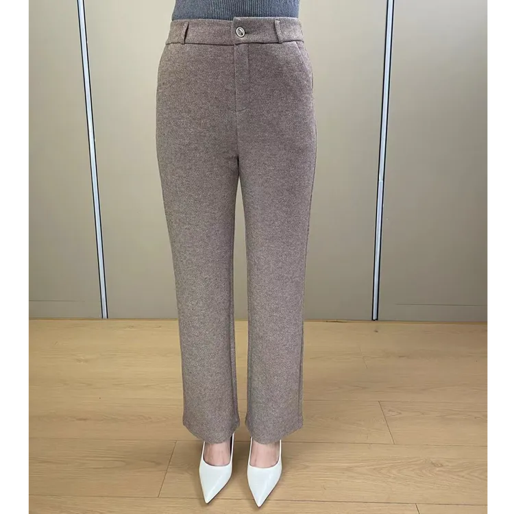 羊毛呢直筒裤高腰119款阔腿休闲百搭羊绒秋冬宽松加厚女士长裤
