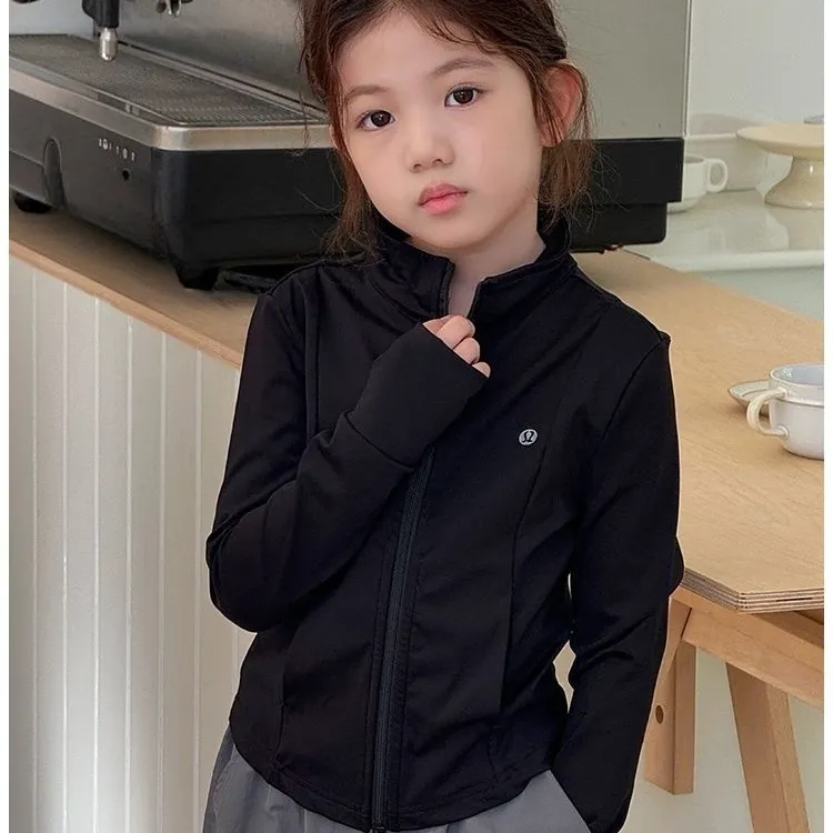 女童春季外套2025新款中大童长袖上衣休闲瑜伽拉链修身儿童运动服
