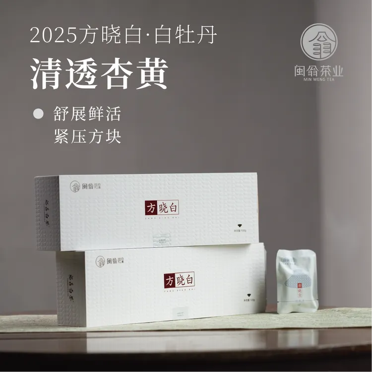 MINWENG/闽翁福鼎白茶紧压饼干茶2025年方晓白白牡丹100克